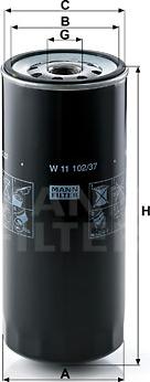 Mann-Filter W 11 102/37 - Масляный фильтр autospares.lv