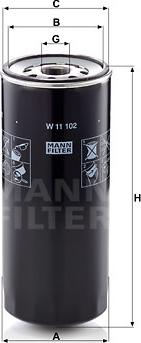 Mann-Filter W 11 102 - Масляный фильтр autospares.lv