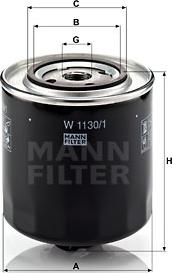 Mann-Filter W 1130/1 - Масляный фильтр autospares.lv