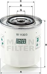 Mann-Filter W 1130/3 - Масляный фильтр autospares.lv