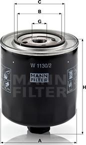 Mann-Filter W 1130/2 - Масляный фильтр autospares.lv