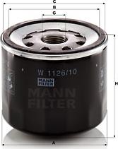 Mann-Filter W 1126/10 - Масляный фильтр autospares.lv