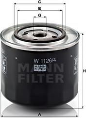 Mann-Filter W 1126 - Масляный фильтр autospares.lv