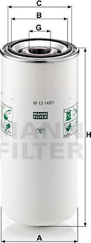 Mann-Filter W 13 145/1 - Масляный фильтр autospares.lv
