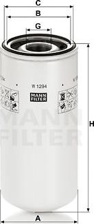 Mann-Filter W 1294 - Масляный фильтр autospares.lv