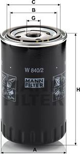 Mann-Filter W 840/2 - Масляный фильтр autospares.lv