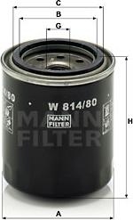 Mann-Filter W 814/80 - Масляный фильтр autospares.lv