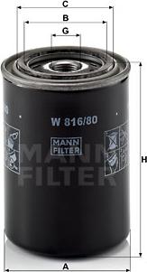 Mann-Filter W 816/80 - Масляный фильтр autospares.lv