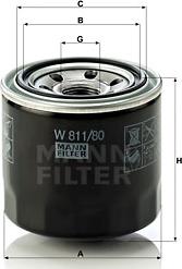 Mann-Filter W 811/80 - Масляный фильтр autospares.lv