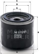 Mann-Filter W 811/81 - Масляный фильтр autospares.lv