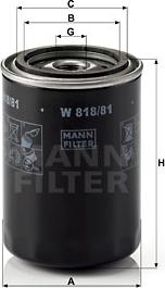 Mann-Filter W 818/81 - Масляный фильтр autospares.lv