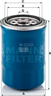 Mann-Filter W 830/3 - Масляный фильтр autospares.lv
