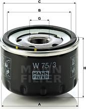 Mann-Filter W 75/3 - Масляный фильтр autospares.lv