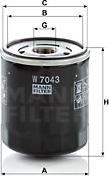Mann-Filter W 7043 - Масляный фильтр autospares.lv