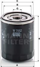 Mann-Filter W 7052 - Масляный фильтр autospares.lv