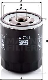 Mann-Filter W 7061 - Масляный фильтр autospares.lv