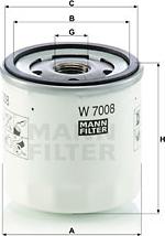 Mann-Filter W 7008 - Масляный фильтр autospares.lv
