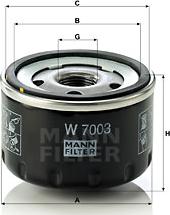 Mann-Filter W 7003 - Масляный фильтр autospares.lv