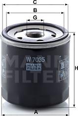 Mann-Filter W 7035 - Масляный фильтр autospares.lv