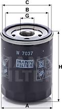 Mann-Filter W 7037 - Масляный фильтр autospares.lv