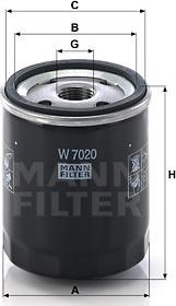 Mann-Filter W 7020 - Масляный фильтр autospares.lv