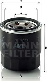 Mann-Filter W 7023 - Масляный фильтр autospares.lv