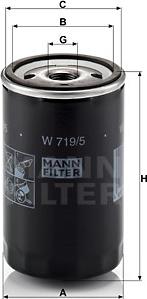Mann-Filter W 719/5 - Масляный фильтр autospares.lv