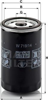 Mann-Filter W 719/14 - Масляный фильтр autospares.lv