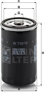 Mann-Filter W 719/15 - Масляный фильтр autospares.lv