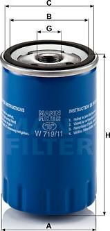 Mann-Filter W 719/11 - Масляный фильтр autospares.lv