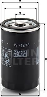 Mann-Filter W 719/13 (10) - Масляный фильтр autospares.lv