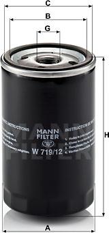 Mann-Filter W 719/12 - Масляный фильтр autospares.lv