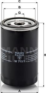 Mann-Filter W 719/1 - Масляный фильтр autospares.lv