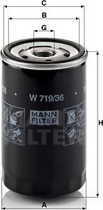 Mann-Filter W 719/36 - Масляный фильтр autospares.lv