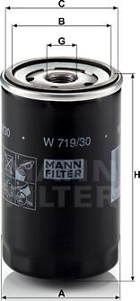 Mann-Filter W 719/30 - Масляный фильтр autospares.lv