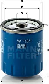 Mann-Filter W 716/1 - Масляный фильтр autospares.lv
