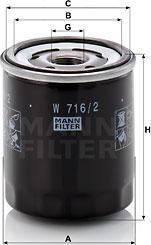 Mann-Filter W 716/2 - Масляный фильтр autospares.lv