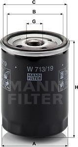 Mann-Filter W 713/19 - Масляный фильтр autospares.lv