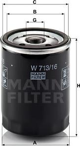 Mann-Filter W 713/16 - Масляный фильтр autospares.lv