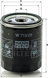 Mann-Filter W 713/28 - Масляный фильтр autospares.lv