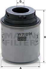 Mann-Filter W 712/94 - Масляный фильтр autospares.lv