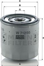 Mann-Filter W 712/95 - Масляный фильтр autospares.lv