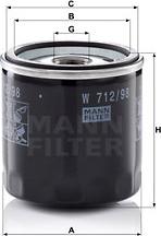 Mann-Filter W 712/98 - Масляный фильтр autospares.lv
