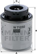 Mann-Filter W 712/93 - Масляный фильтр autospares.lv
