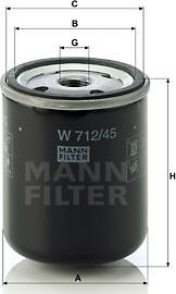 Mann-Filter W 712/45 - Гидрофильтр, автоматическая коробка передач autospares.lv