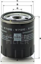 Mann-Filter W 712/42 - Масляный фильтр autospares.lv