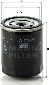 Mann-Filter W 712/54 - Масляный фильтр autospares.lv