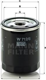 Mann-Filter W 712/6 - Масляный фильтр autospares.lv