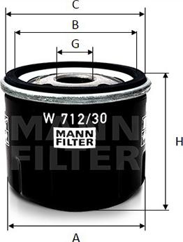 Mann-Filter W 712/30 - Масляный фильтр autospares.lv