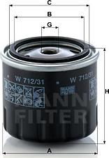 Mann-Filter W 712/31 - Масляный фильтр autospares.lv
